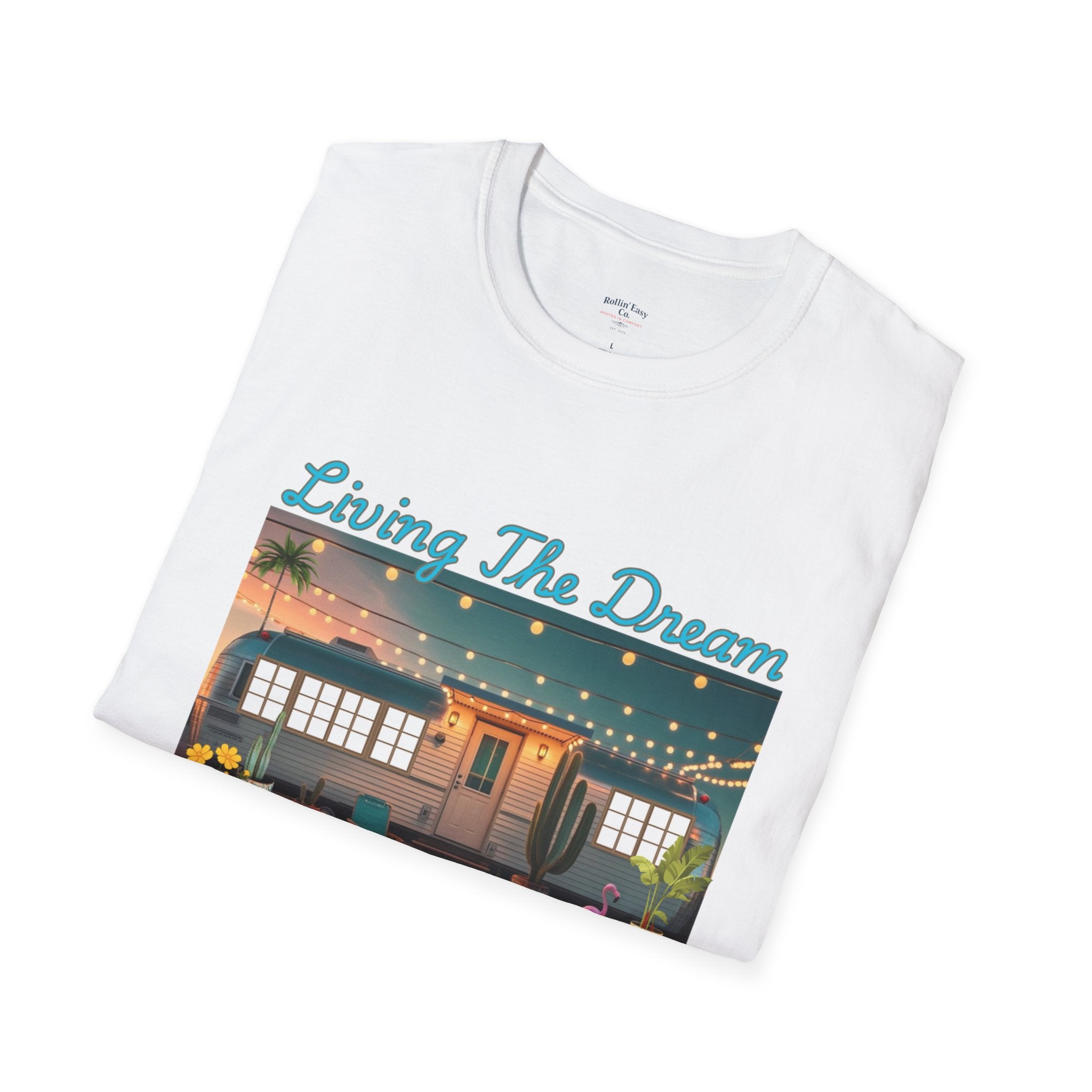Living The Dream Unisex T-Shirt, Cute Camper Tee, Boho Style Shirt, Travel Lover Gift, Adventure Apparel