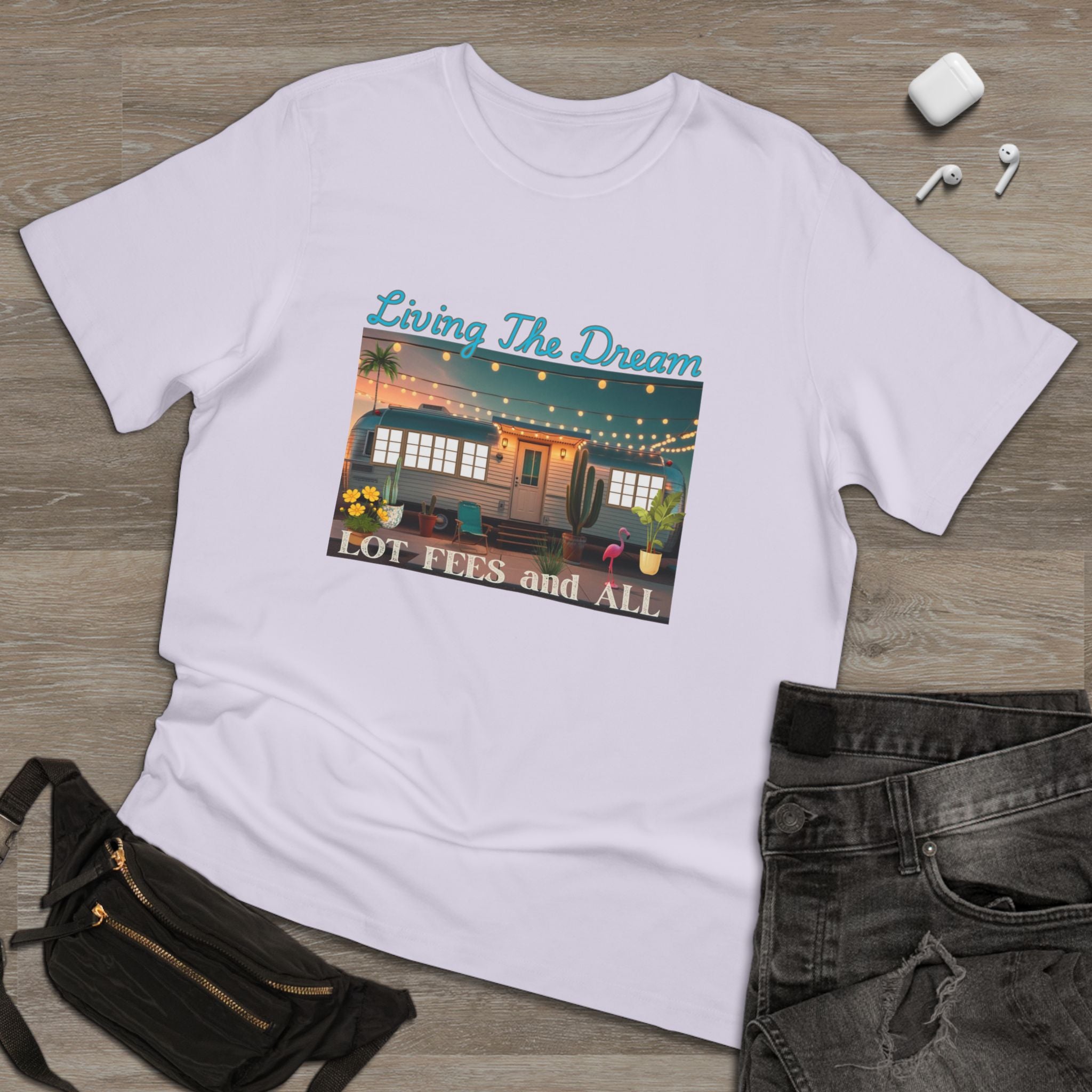 Living the Dream Unisex Deluxe T-shirt, Perfect for Adventure Lovers, Casual Wear, Gifts for Travelers, Summer Vibes, Inspirational Apparel