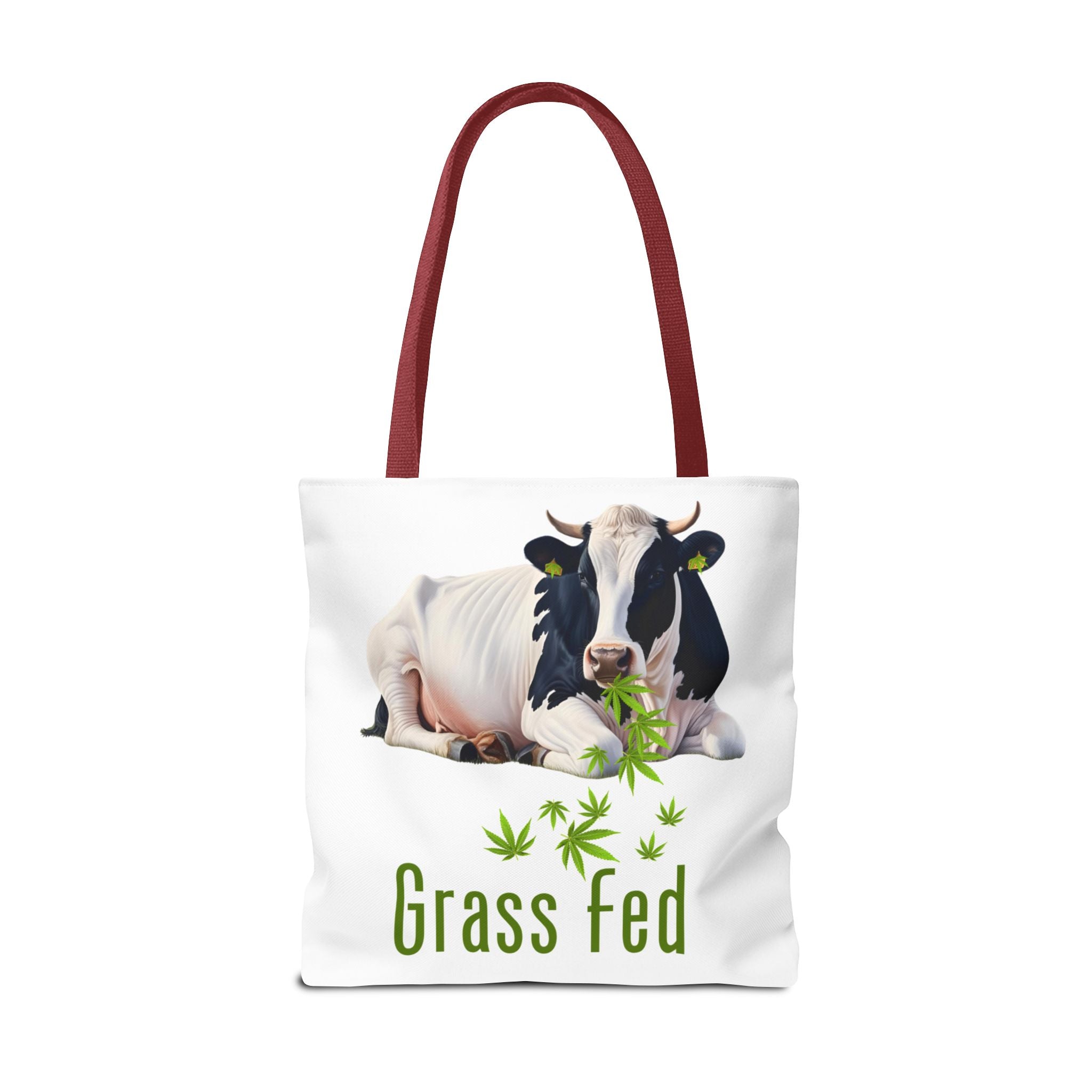 Grass Fed Cow Tote Bag, Eco-Friendly Shopping Bag, Farmhouse Style, Vegan Gift, Reusable Grocery Bag