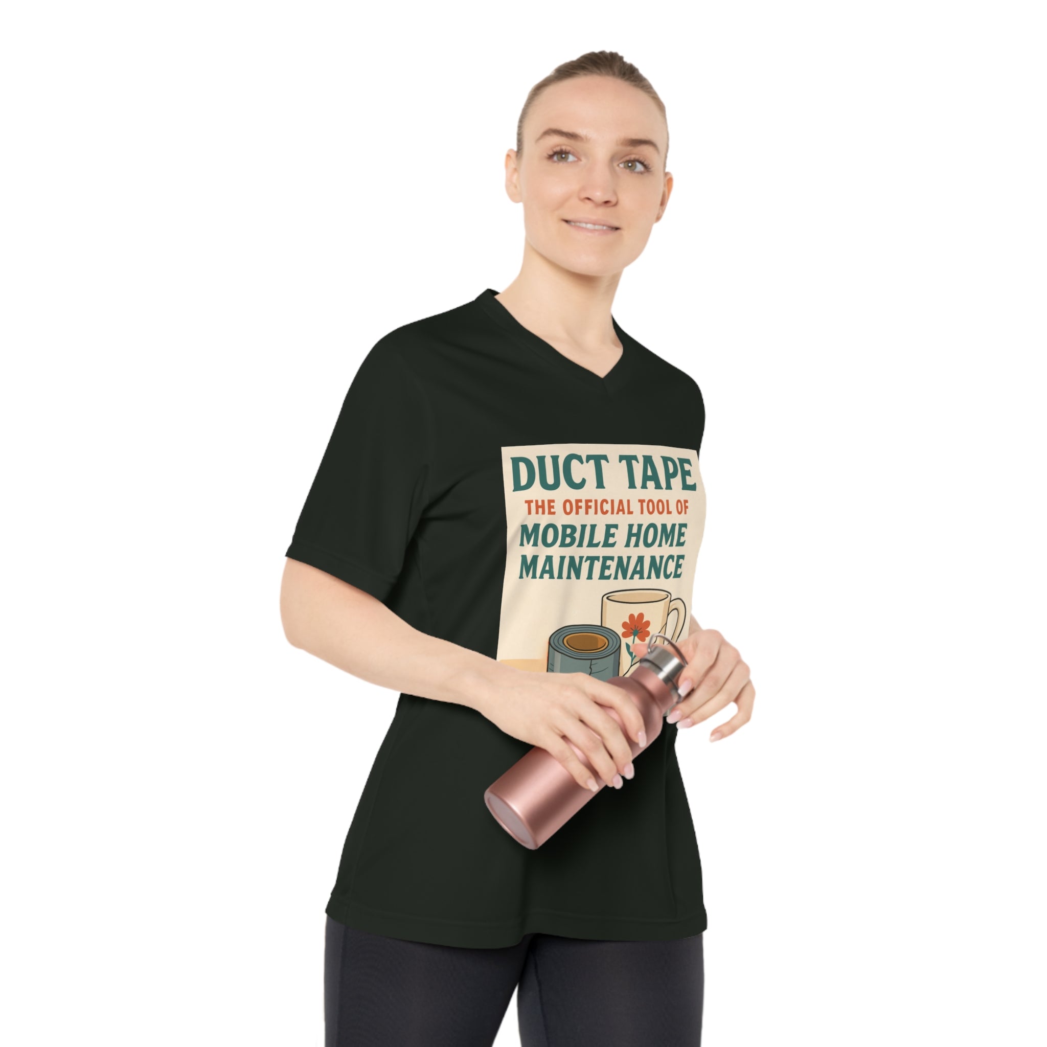 Duct Tape Mobile Home Maintenance Tee, Funny Women’s V-Neck T-Shirt, Gifts for Handyman, Home Repair Humor Shirt, DIY Lover's Apparel