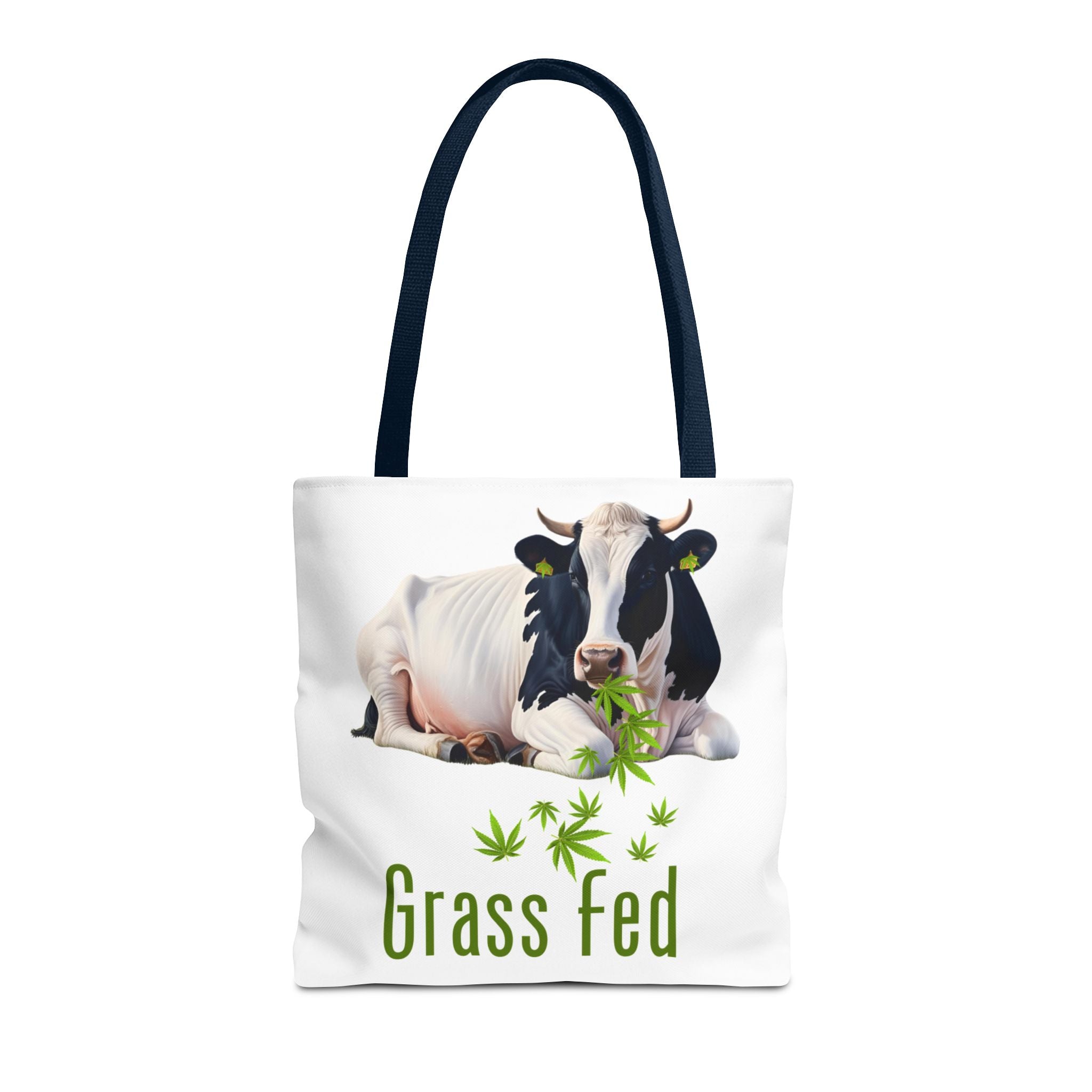 Grass Fed Cow Tote Bag, Eco-Friendly Shopping Bag, Farmhouse Style, Vegan Gift, Reusable Grocery Bag