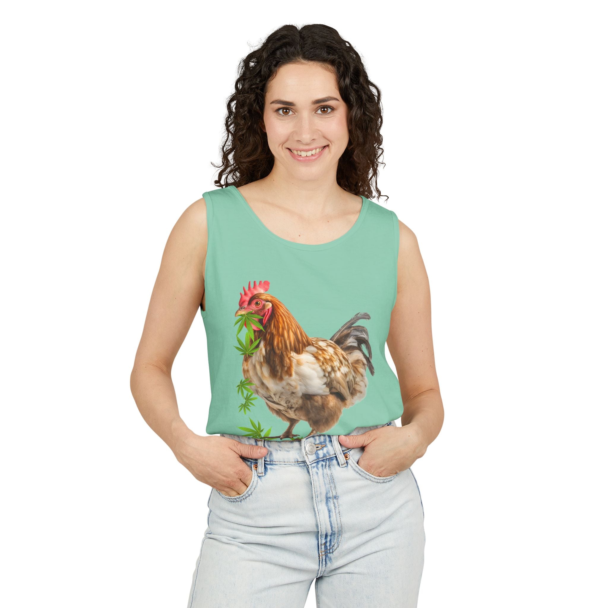 Grass Fed Chicken Tank Top, Unisex Graphic Tee, Casual Summer Apparel, Farm Fresh Gift, Eco-Friendly Fashion