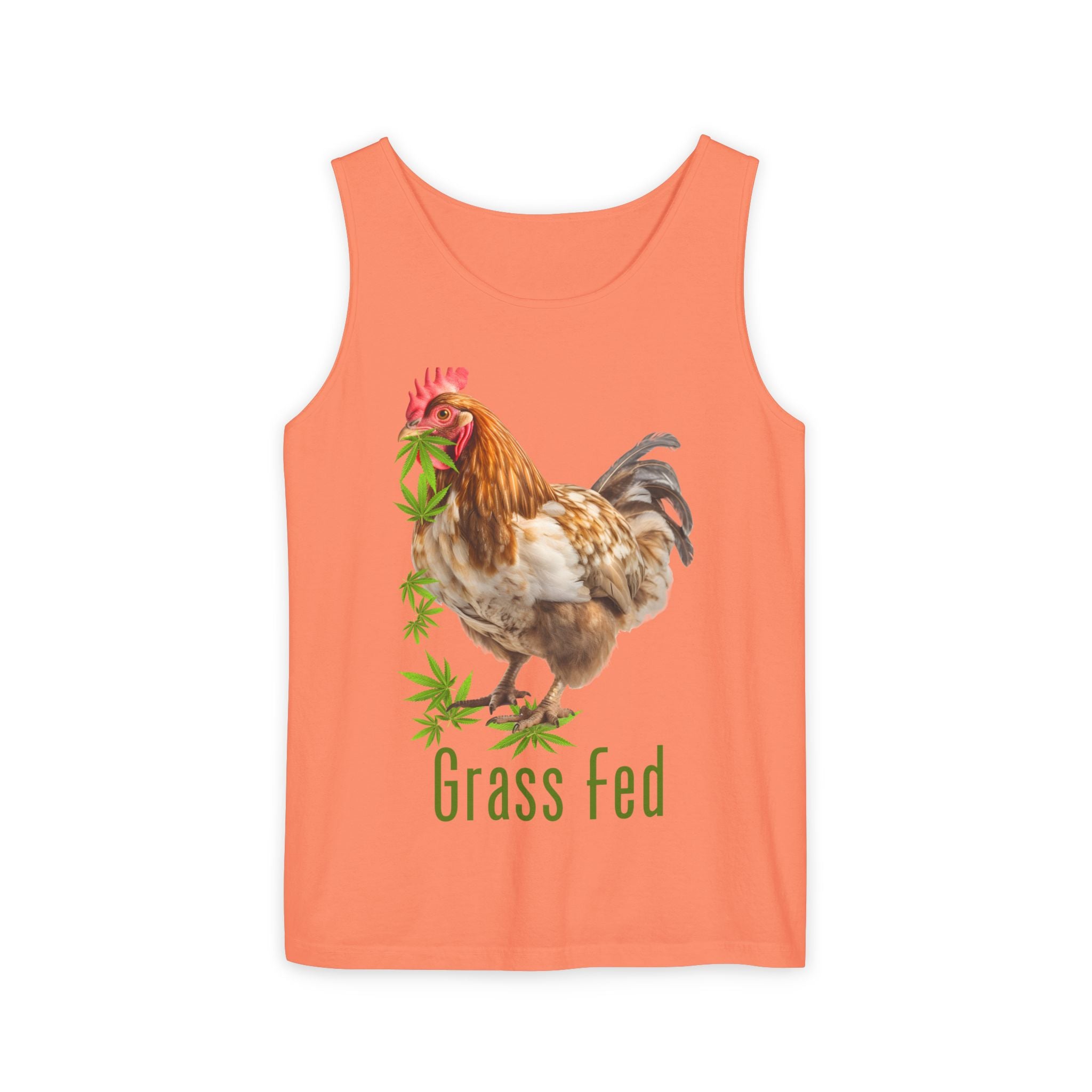 Grass Fed Chicken Tank Top, Unisex Graphic Tee, Casual Summer Apparel, Farm Fresh Gift, Eco-Friendly Fashion