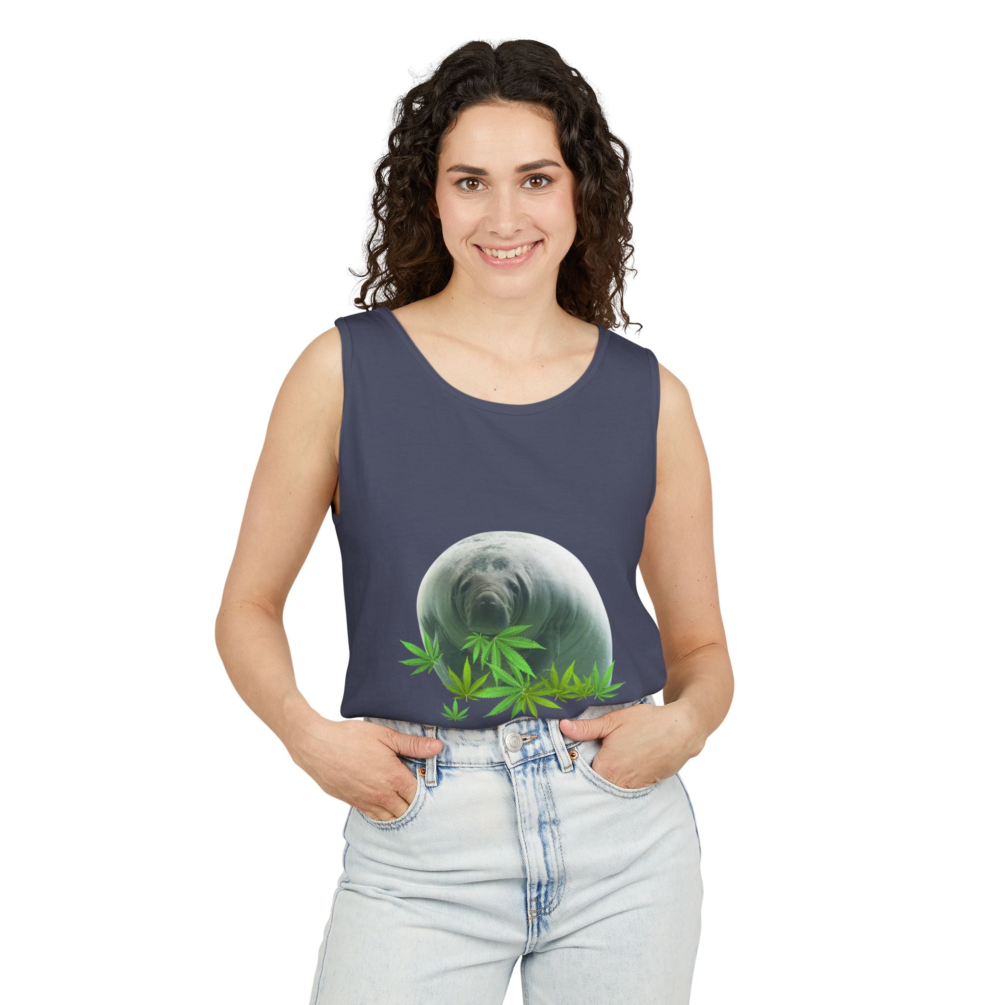 Grass Fed Manatee Unisex Tank Top, Casual Sleeveless Shirt, Nature Lover Gift, Eco-Friendly Apparel, Summer Wardrobe Essential