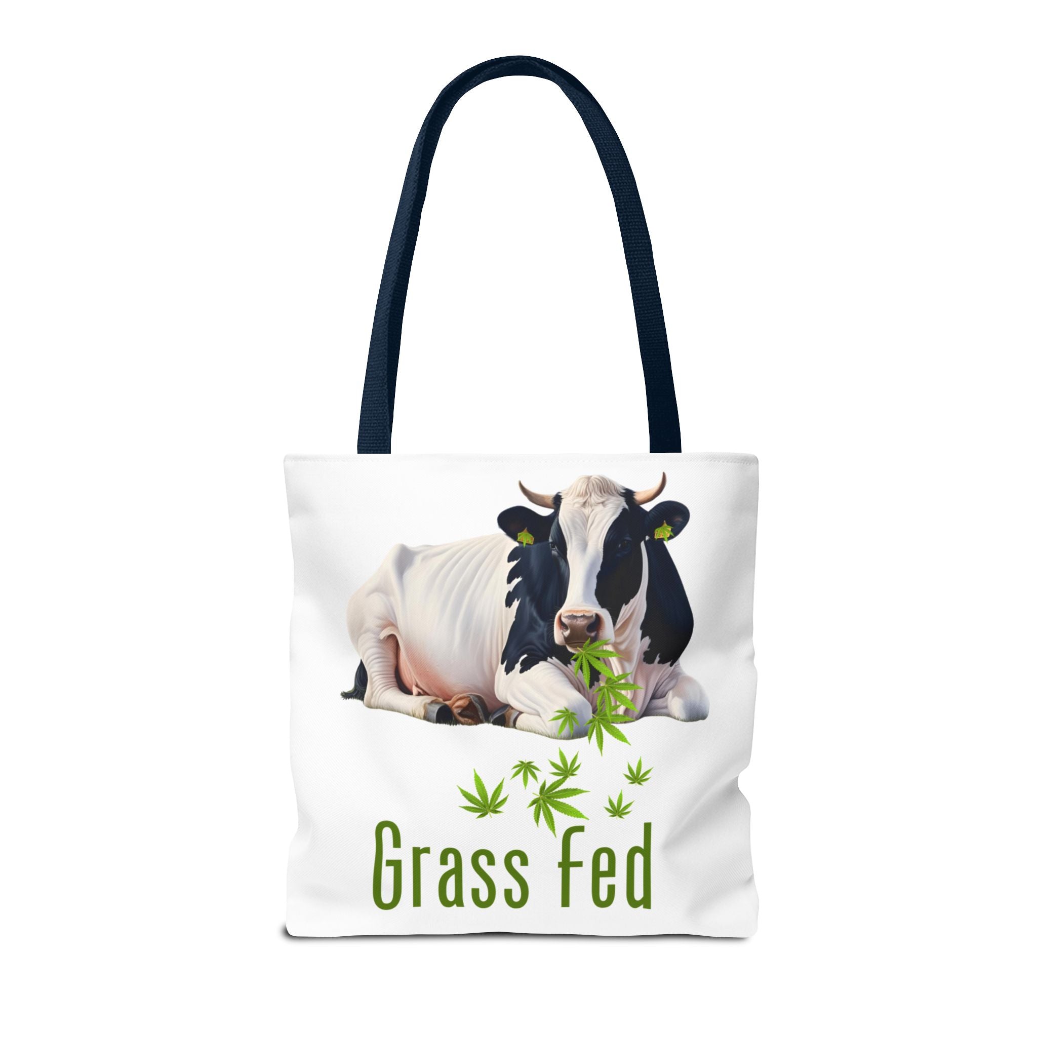 Grass Fed Cow Tote Bag, Eco-Friendly Shopping Bag, Farmhouse Style, Vegan Gift, Reusable Grocery Bag