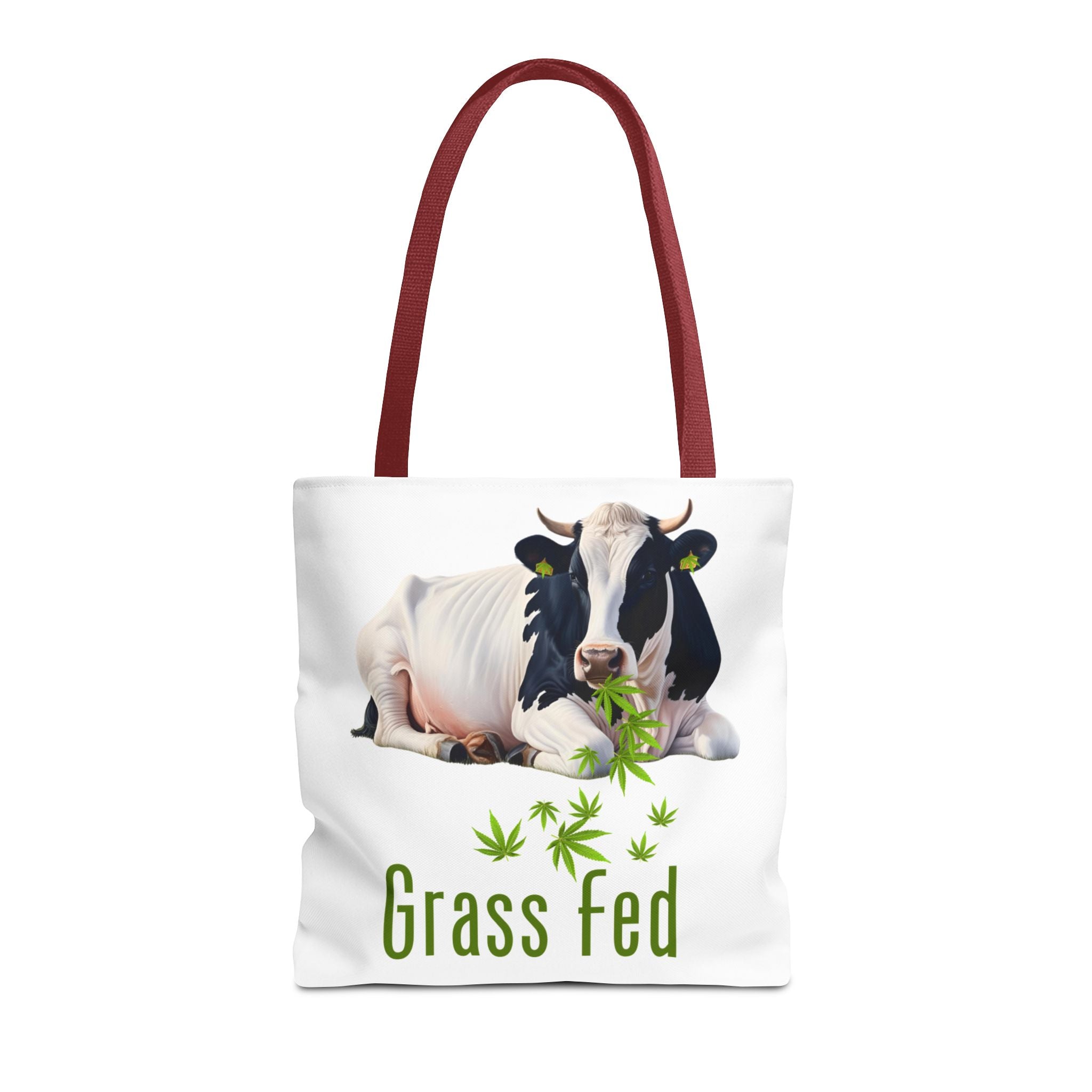 Grass Fed Cow Tote Bag, Eco-Friendly Shopping Bag, Farmhouse Style, Vegan Gift, Reusable Grocery Bag