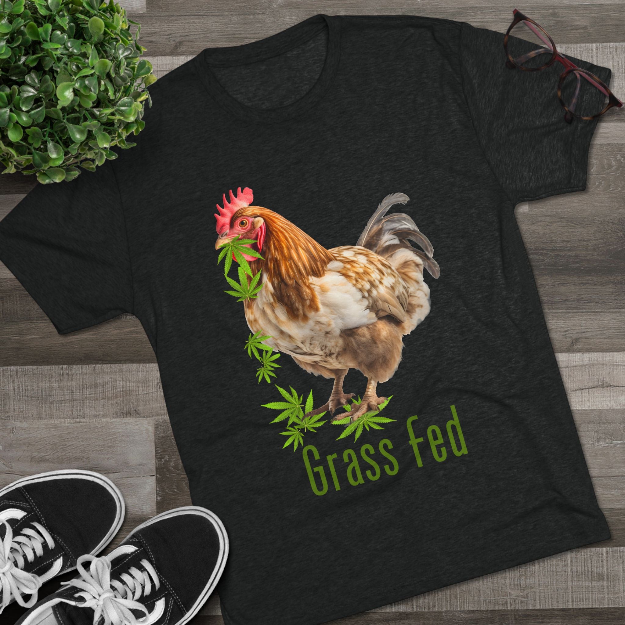 Grass Fed Chicken Unisex Tee, Funny Farm Shirt, Gift for Farmers, Agriculture Apparel, Casual Wear