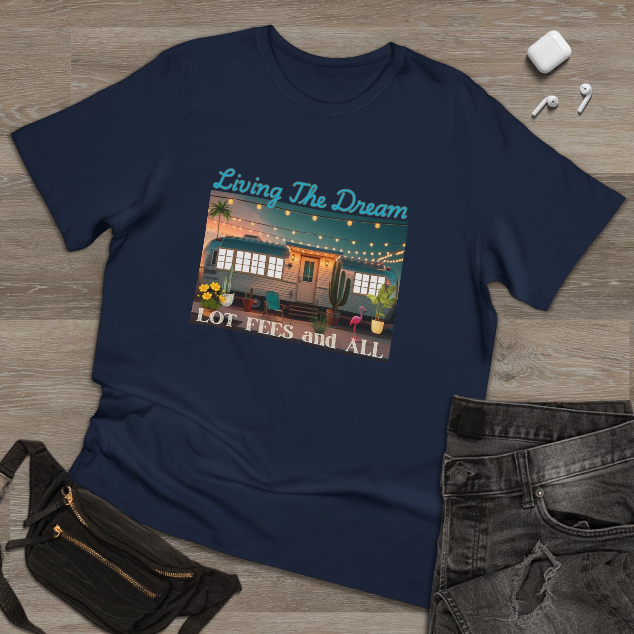 Living the Dream Unisex Deluxe T-shirt, Perfect for Adventure Lovers, Casual Wear, Gifts for Travelers, Summer Vibes, Inspirational Apparel