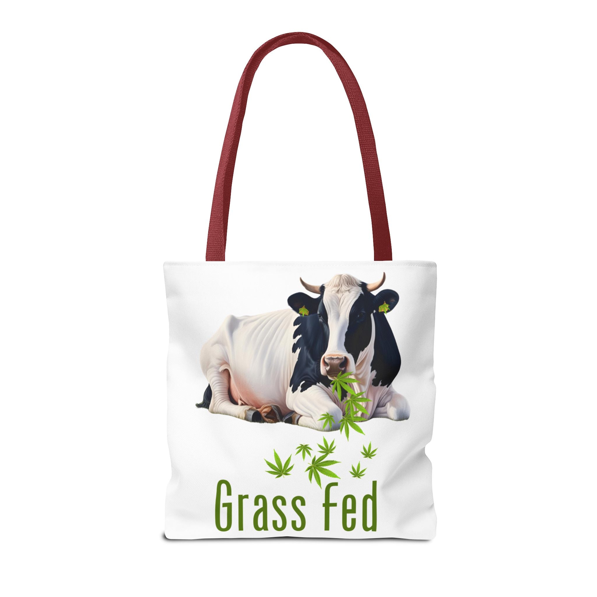 Grass Fed Cow Tote Bag, Eco-Friendly Shopping Bag, Farmhouse Style, Vegan Gift, Reusable Grocery Bag
