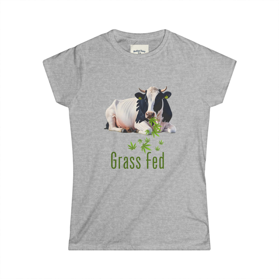 Grass Fed Cow Women's Tee, Farmhouse Chic Shirt, Animal Lover Gift, Casual Wear, Eco-friendly Clothing