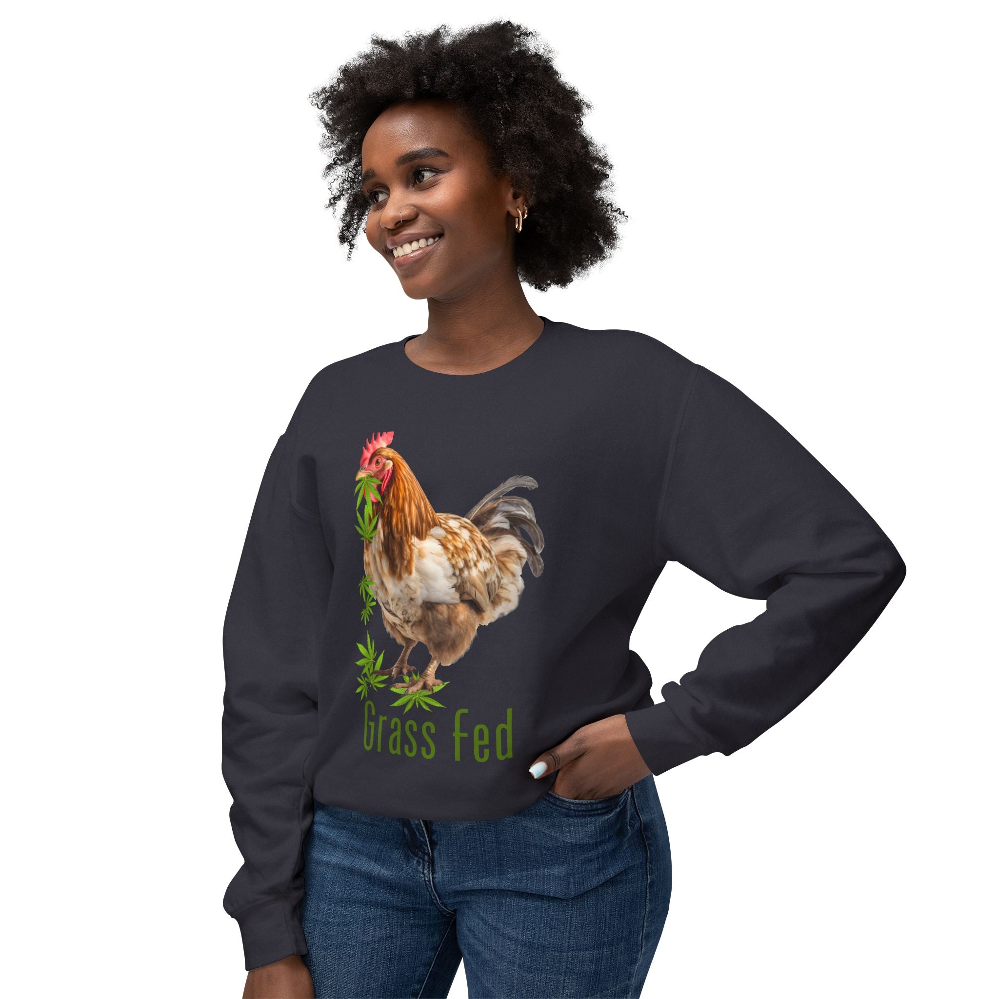 Grass Fed Chicken Sweatshirt, Cozy Farmhouse Apparel, Perfect for Animal Lovers, Gifts for Homesteaders, Vintage Chicken Design